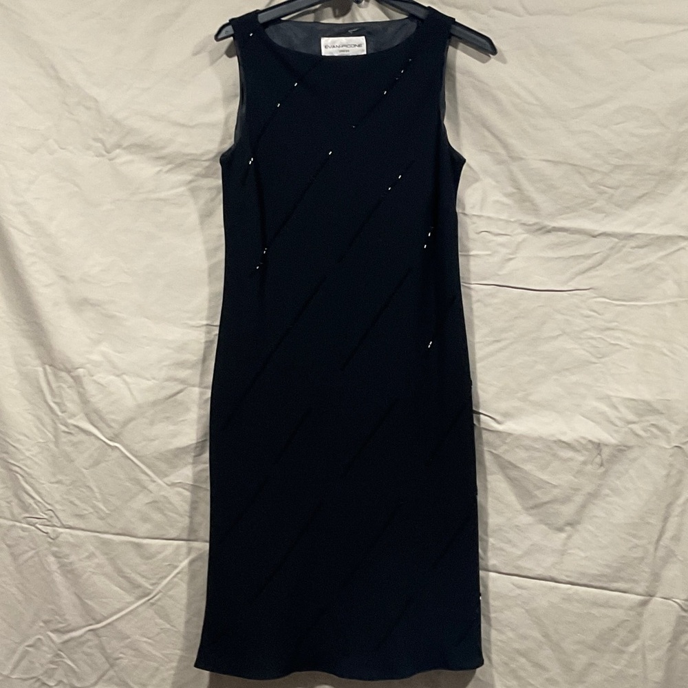 Evan Picone Black Sleeveless Midi Dress
